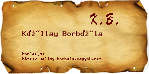 Kállay Borbála névjegykártya